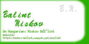 balint miskov business card
